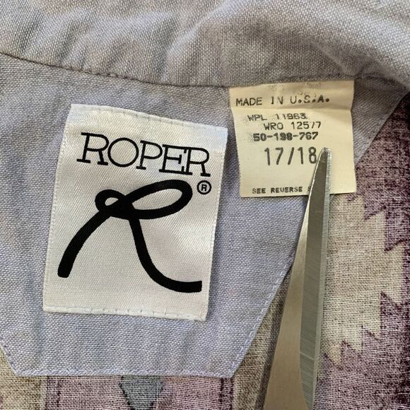 Vintage Roper Shirt Purple Tan Southwestern Oversized Striped Tribal Aztec Print - Picture 11 of 12
